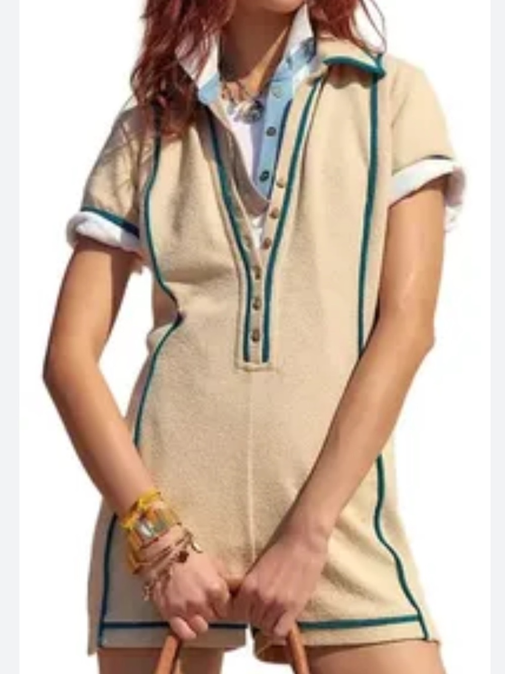 NWT/ Free People Cabana Beach Terry Romper/Large